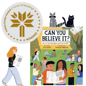 CYBI book cover and Yellow Cedar nomination sticker