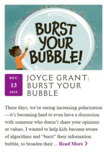 Screenshot from LECarmichael's blog showing the Burst Your Bubble! article