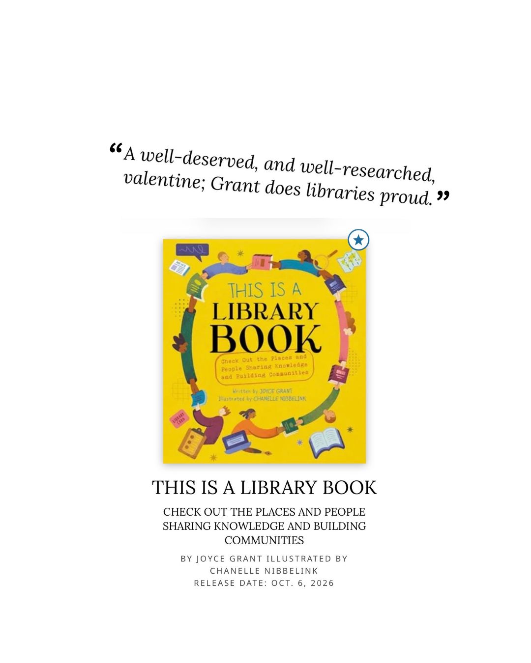 Cover of This is a library book with a pull quote from the review